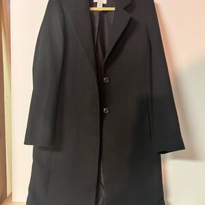 H&M Black Trench Coat with Wide Lapels